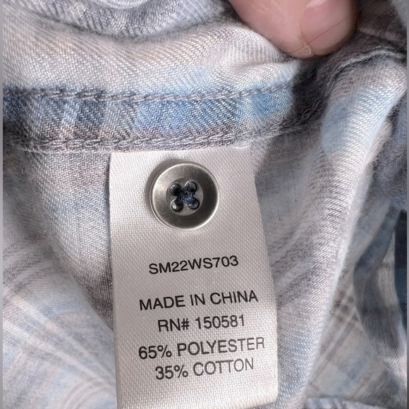 362. Flag and Anthem Frankfort Vintage Plaid Short Sleeve Western Shirt L - Picture 5 of 7